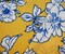 Yellow-White Floral Printed Stretch Poly Spandex Ghost Crepe Woven Fabric By the Yard